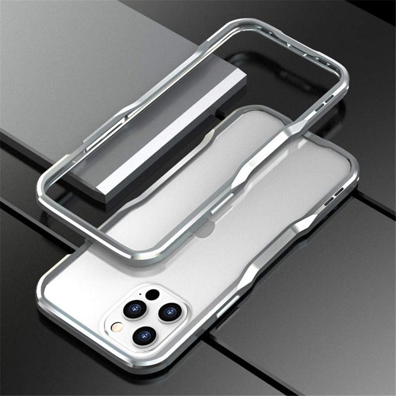 HENGHUI Aluminum Bumpers Compatible with iPhone 12 Pro Max 6.7-INCH Bumper Case Metal Frame Bumper Cover Shock Absorbent Slim Cool Design (iPhone12ProMax, Silver) - Image 1